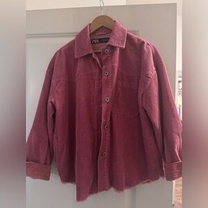 Zara corduroy pink shirt size small